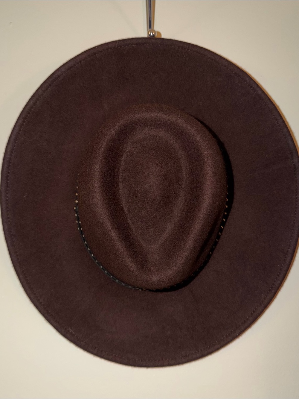 Boho Wide Brim Wool Fedora Hat in Brown